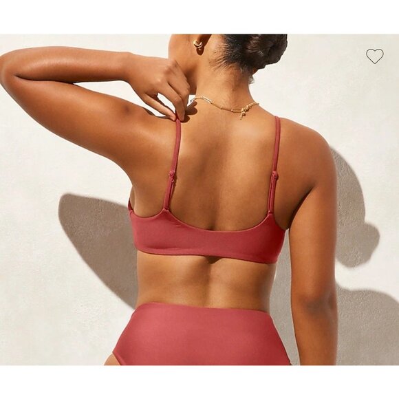 J Crew Lana Bikini Top Classic Sculpt Removable Pads Adjustable Straps Coral M - Picture 2 of 7